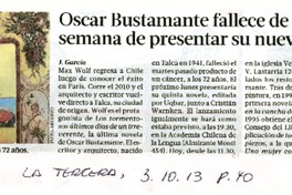Oscar Bustamante fallece de cáncer a una semana de presentar su nueva novela  [artículo] Javier García