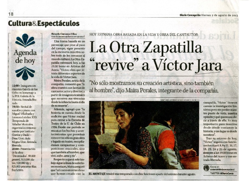 La Otra Zapatilla "revive" a Víctor Jara  [artículo] Ricardo Cárcamo Ulloa