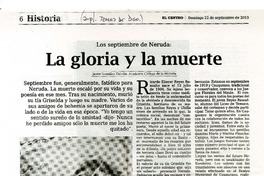 Los septiembre de Neruda: La gloria y la muerte  [artículo] Jaime González Colville