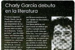 Charly García debuta en la literatura  [artículo]
