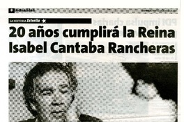 20 años cumplirá la reina Isabel cantaba rancheras  [artículo] Rodrigo Ramos B.