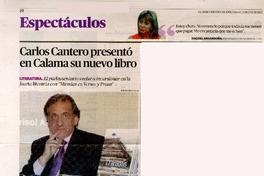 Carlos Cantero presentó en Calama su nuevo libro  [artículo] Rodrigo Iraola C-B.