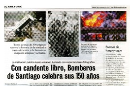 Con candente libro, Bomberos de Santiago celebra sus 150 años  [artículo] Rodrigo Castillo