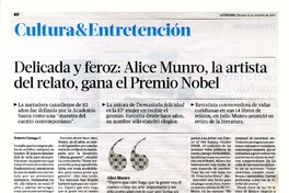Delicada y feroz: Alice Munro, la artista del relato, gana el Premio Nobel  [artículo] Roberto Careaga