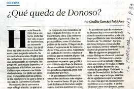 ¿Qué queda de Donoso?  [artículo] Cecilia García-Huidobro
