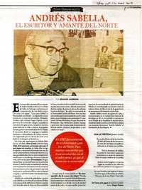 Andrés Sabella, el escritor y amante del Norte  [artículo] Emanuel Garrison