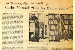 Carlos Morand : "Con las manos vacias"  [artículo] Ignacio Valente