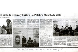 II Ciclo de lectura y crítica la palabra manchada 2009  [artículo] Ana Montrosis.