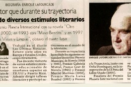 El escritor que durante su trayectoria ha recibido diversos estímulos literarios  [artículo] Carola Chávez B.