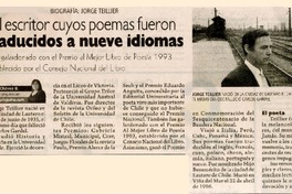 El escritor cuyos poemas fueron traducidos a nueve idiomas  [artículo] Carola Chávez B.