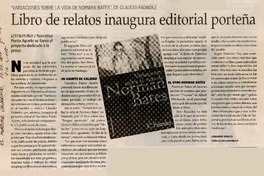 Libro de relatos inaugura editorial porteña  [artículo] Leonardo Robles.