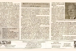 Ricón de la academia chilena de la lengua  [artículo] Carlos R. Ibacache.