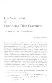 Los Veredictos de Humberto Díaz Casanueva  [artículo] Evelyne Minard.