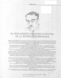 El Pensamiento de Mario Góngora en la Revista Universitaria  [artículo].
