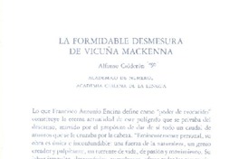 La formidable desmesura de Vicuña Mackenna  [artículo] Alfonso Calderón.