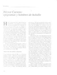 Héctor Carreto: epigramas y hombres de bolsillo  [artículo] Lila Calderón.