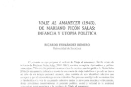 Viaje al amanecer (1943), de Mariano Picón Salas: Infancia y Utopía política  [artículo] Ricardo Fernández Romero.