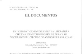 Un 'Estudio' olvidado sobre la literatura chilena  [artículo] Hernán Pas.
