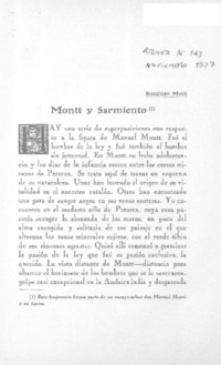Montt y Sarmiento  [artículo] Domingo Melfi.