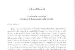 En silencio, en vértigo"  [artículo] Soledad Bianchi.