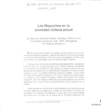 Los mapuches en la sociedad chilena actual  [artículo] Roberto Morales U.