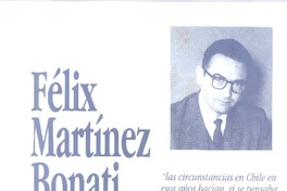 Félix Martínez Bonati (entrevista)  [artículo] Iván Carrasco.