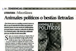 Animales políticos o bestias iletradas  [artículo] Augusto Colarte.