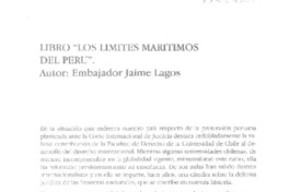 Los límites marítimos del Perú  [artículo] Hernán Felipe Errázuriz.