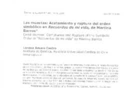 Las muertas  [artículo] Lorena Amaro Castro.