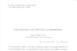 José Donoso o el eros de la homofobia  [artículo] José Miguel Náter.