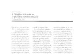A Cristián Alarcón no le gusta la cumbia villera  [artículo] Antonio Díaz Oliva.