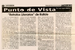 "Retratos literarios" de Rafide  [artículo] Luis Agoni Molina.