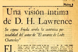 Una Visión intima de D. H. Lawrence.  [artículo]