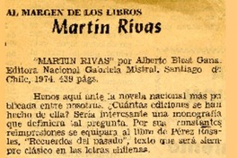 Martín Rivas  [artículo] Alberto Arraño S.J.