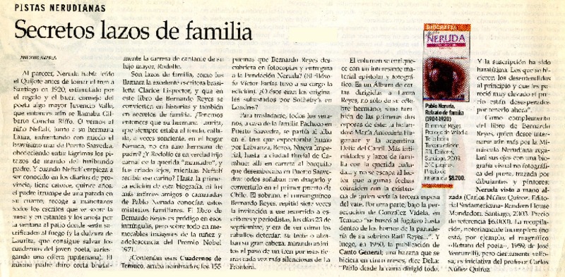 Secretos lazos de familia  [artículo] Antonio Avaria.