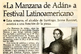 "La Manzana de Adán" a Festival Latinoamericano.  [artículo]