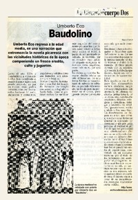 Baudolino  [artículo] María Castro.