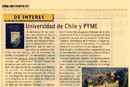 Universidad de Chile y PYME.  [artículo]