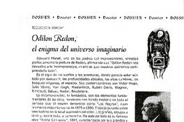 Odilon Redon, el enigma del universo imaginario  [artículo] Theodoro Elssaca.