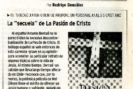 La "secuela" de la Pasión de Cristo  [artículo] Rodrigo González.