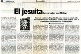 El jesuita historiador de Chillán  [artículo] Marcial Pedrero Leal.