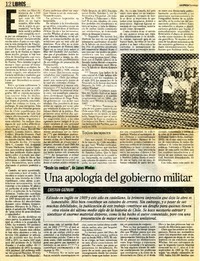 Una Apología del gobierno militar  [artículo] Cristian Gazmuri.