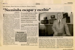 "Necesitaba escapar y escribir" (entrevistas) [artículo] Ossa M., Paulina