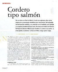 Cordero tipo salmón  [artículo] Guido Rodríguez.