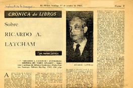 Sobre Ricardo A. Latcham  [artículo] Hernán Loyola.