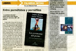 Entre pornófobos y pornófilos  [artículo]Luis Valenzuela Prado.