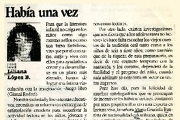 Había una vez  [artículo] Liliana López B.
