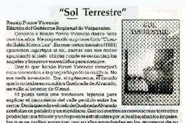 "Sol terrestre"  [artículo] Miguel Núñez Mercado.
