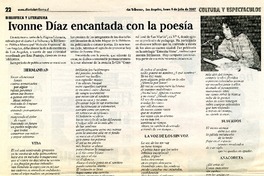 Ivonne Díaz encantada con la poesía  [artículo].