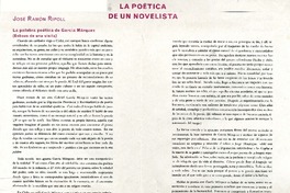 La poética de un novelista  [artículo] José Ramón Ripoll.